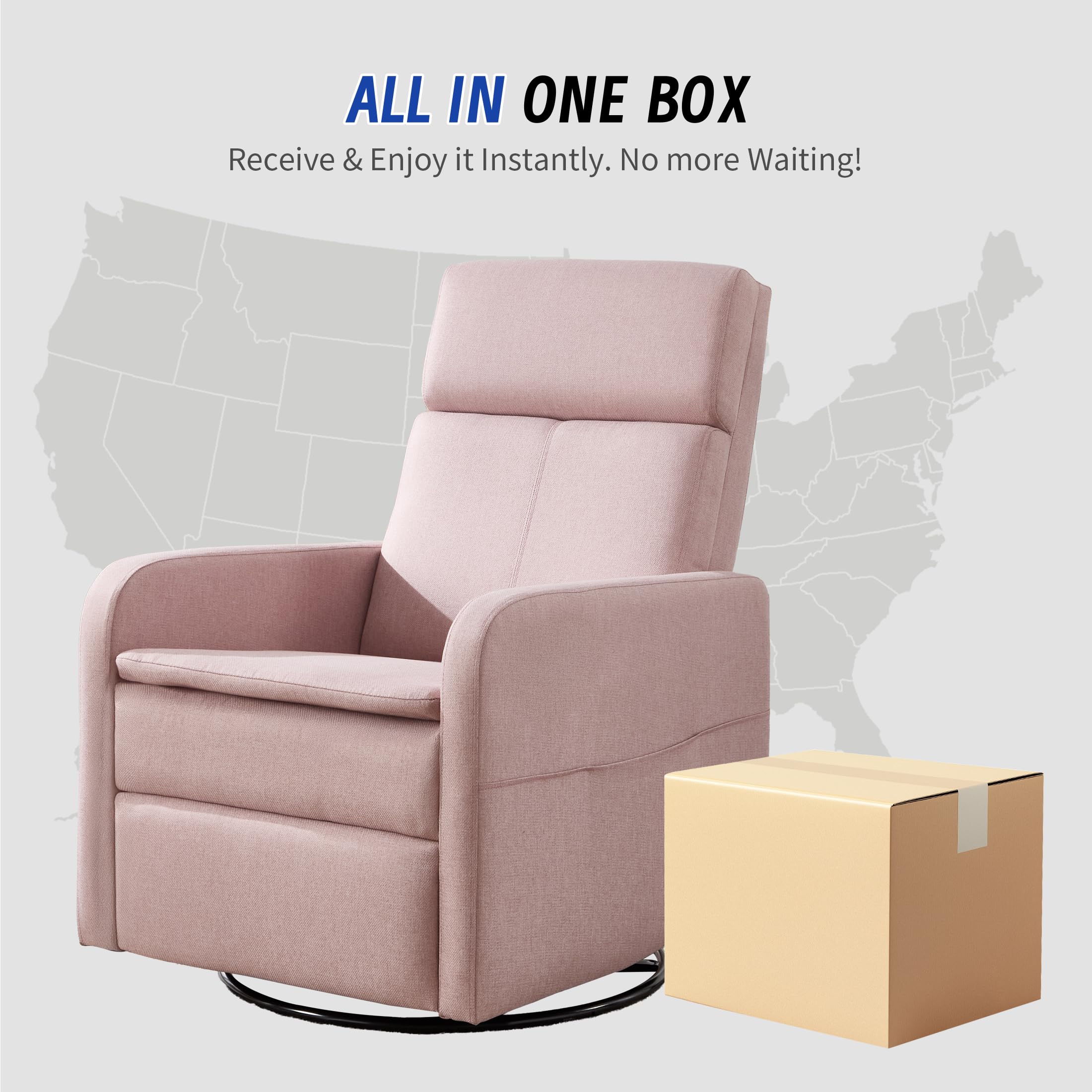 Rocking Recliner Chair with Swivel and High Back