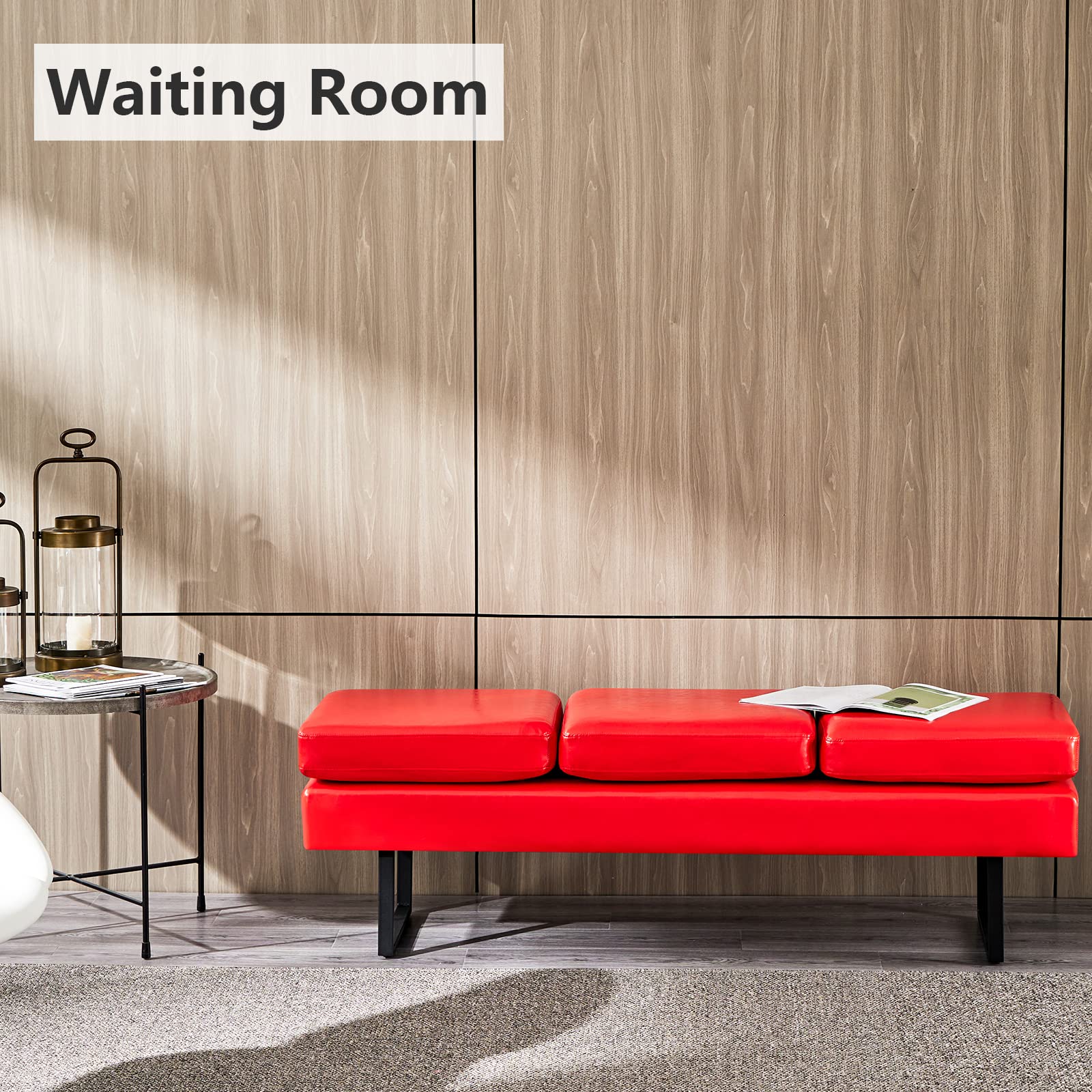 Waiting Room Bench 59.5 Inch Heavy Duty Reception Seating