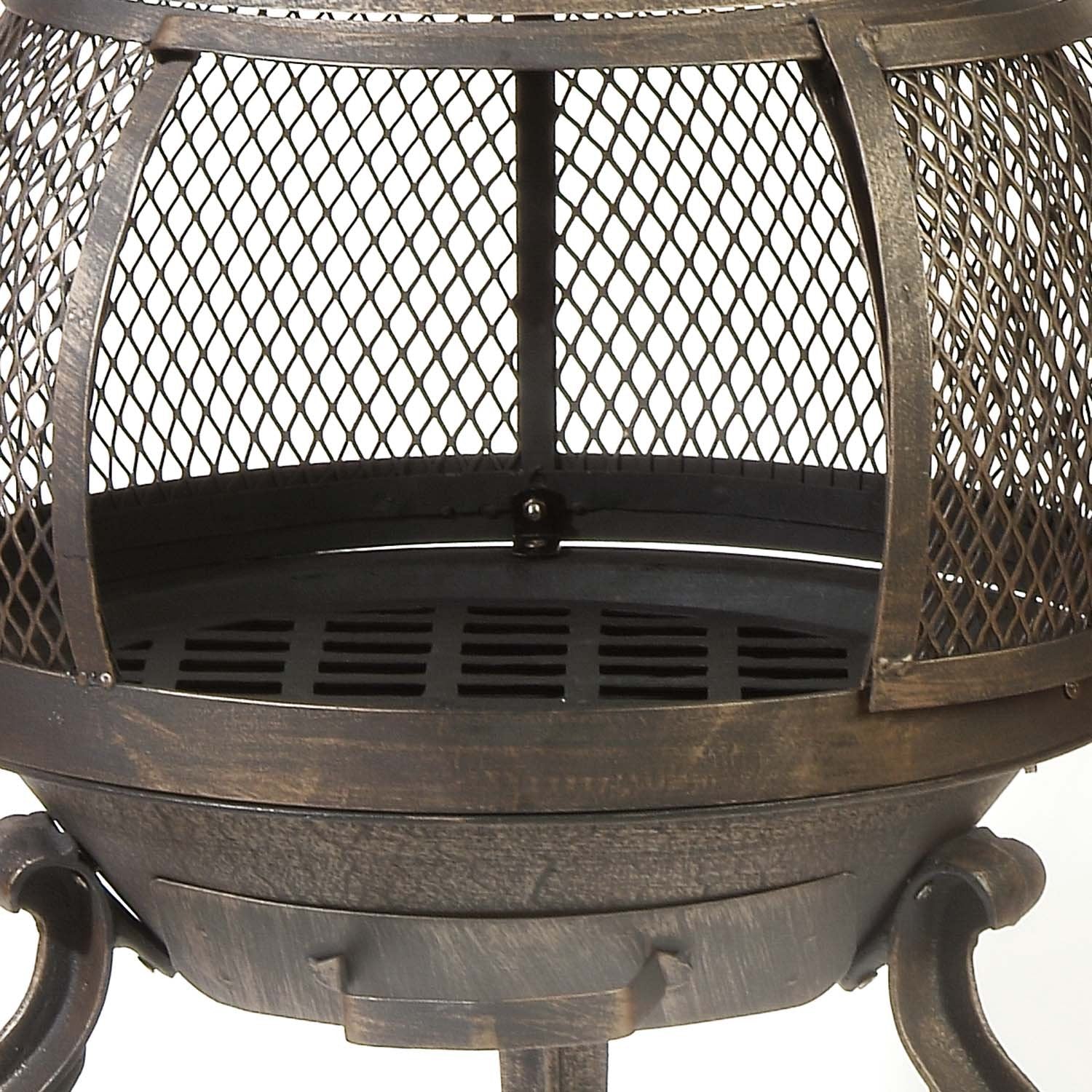 Outdoor Chimenea Fireplace - Cast Iron Wood Burning Fire Pit