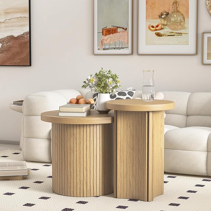 Round Nesting Coffee Table Set of 2