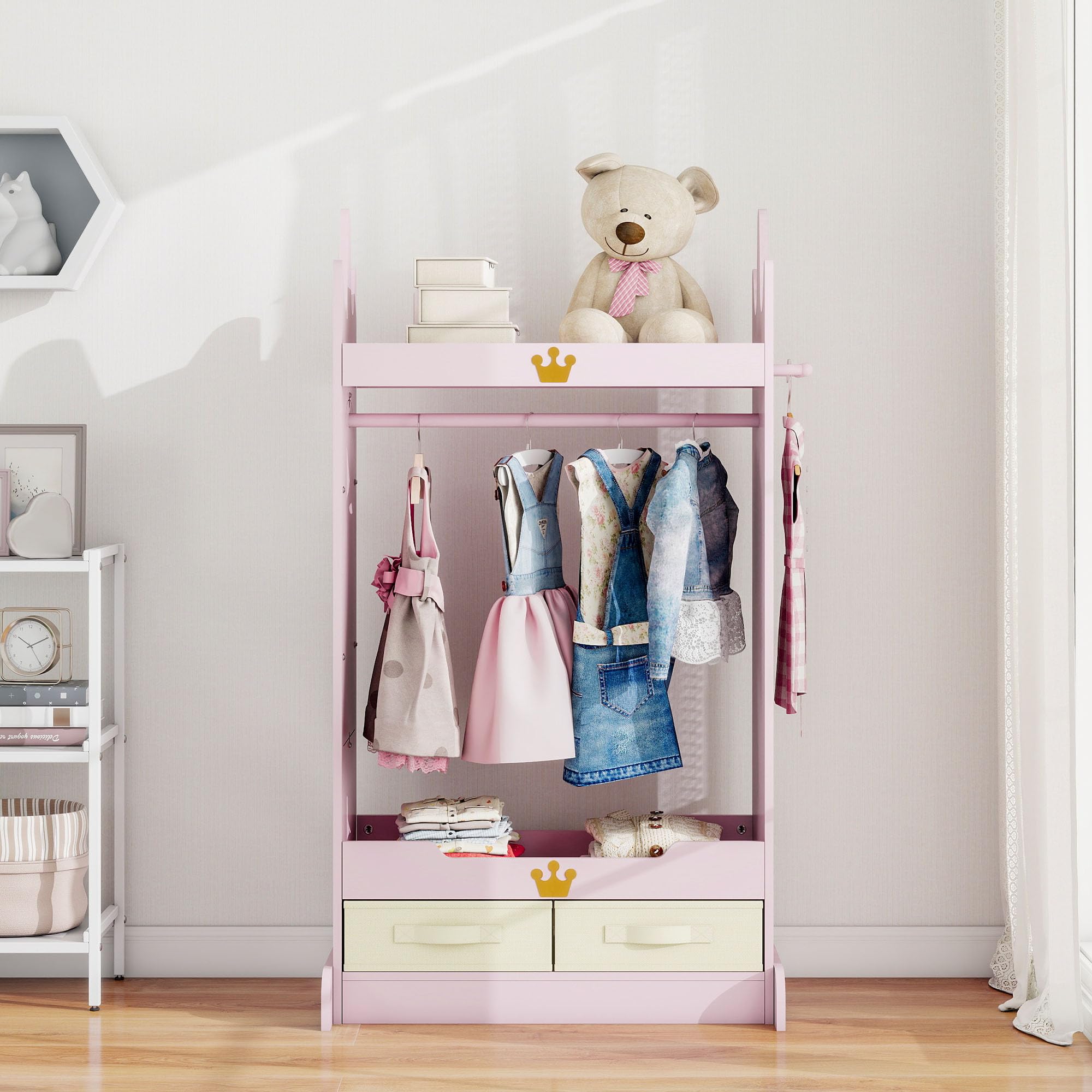 Kids Dress Up Storage with Mirror