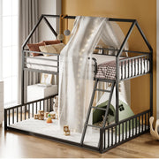 Twin Over Full Bunk Bed with Ladder and Guardrail