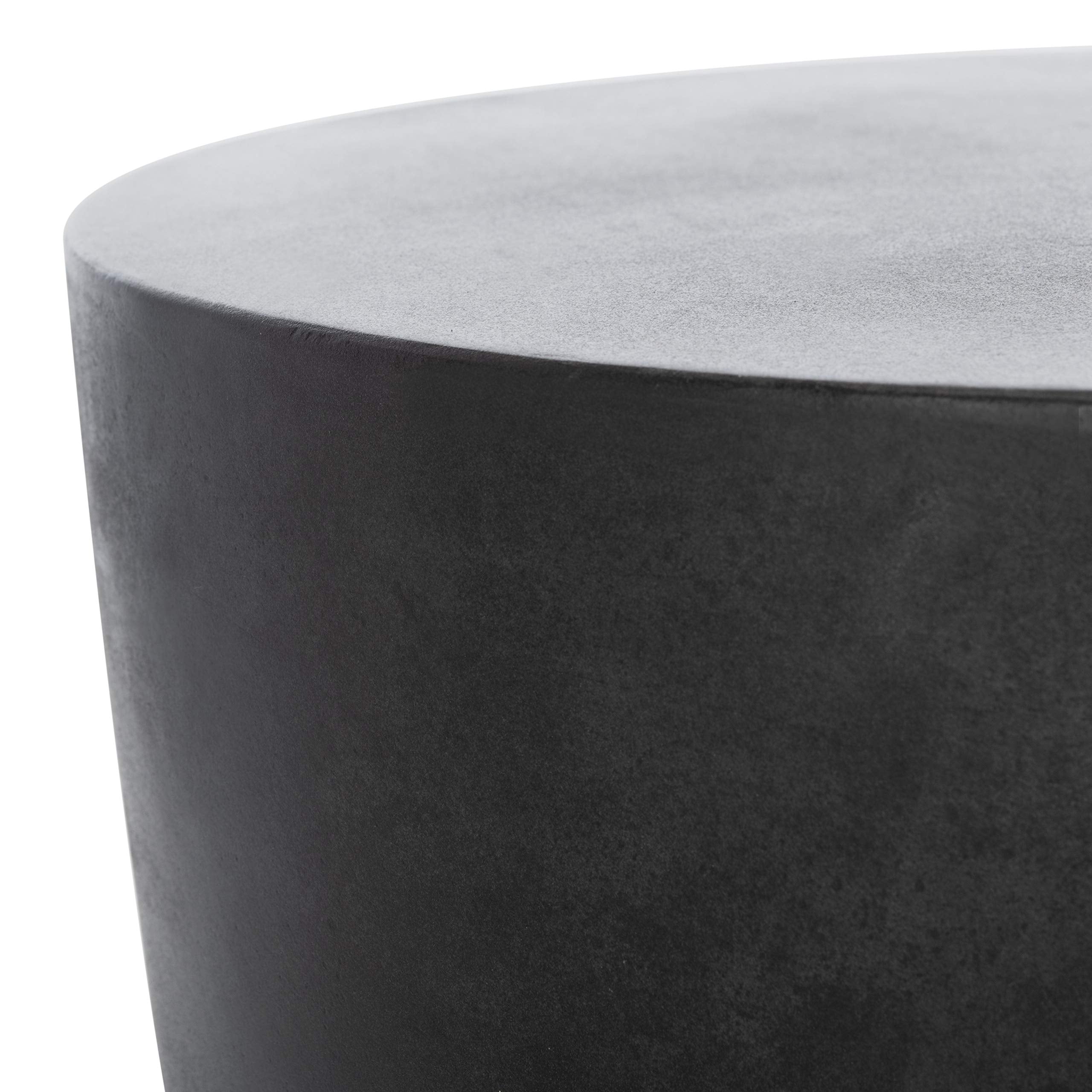 Black Modern Concrete Round Accent Table