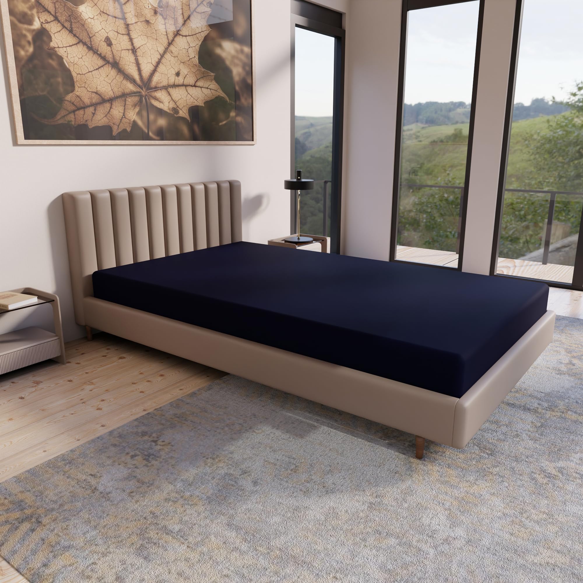 7-Inch Medium Firm Waterproof Nylon Vinyl Foam Mattress Twin Blue