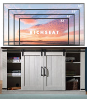 Modern Farmhouse TV Stand for 65 Inch TV with Sliding Barn Door