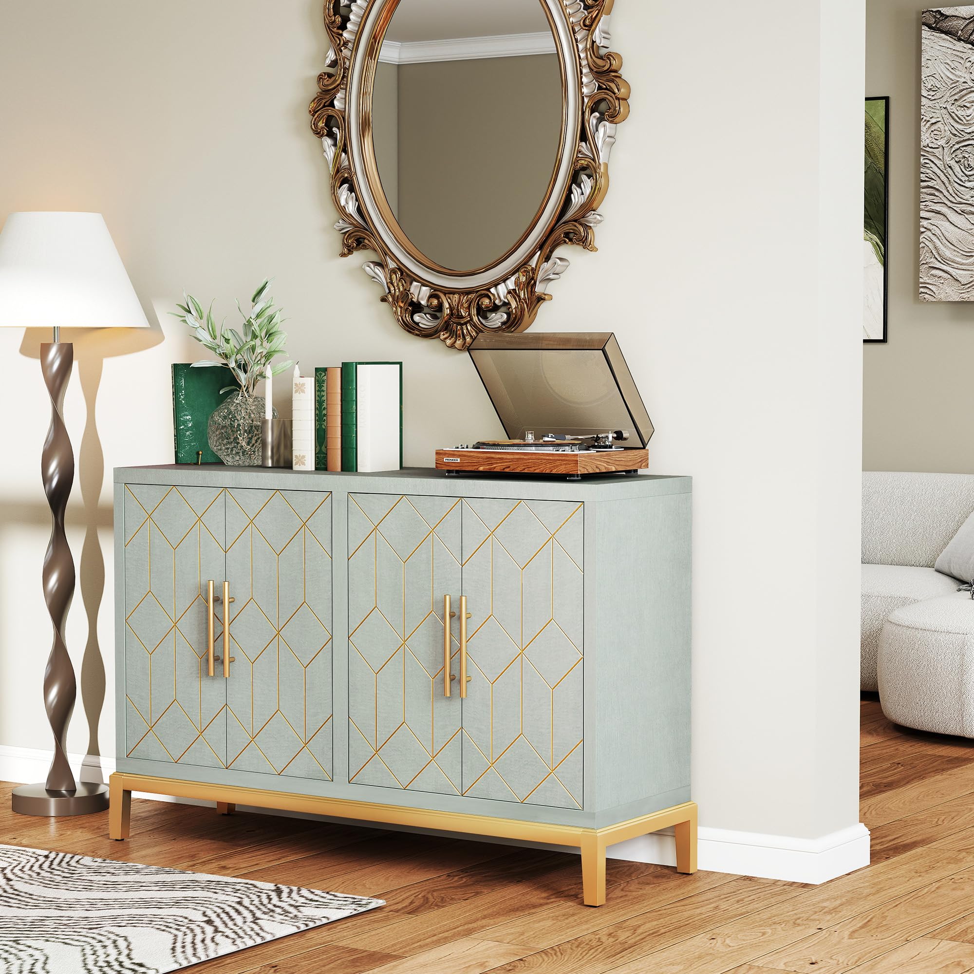 Modern Accent Storage Cabinet with 4 Doors