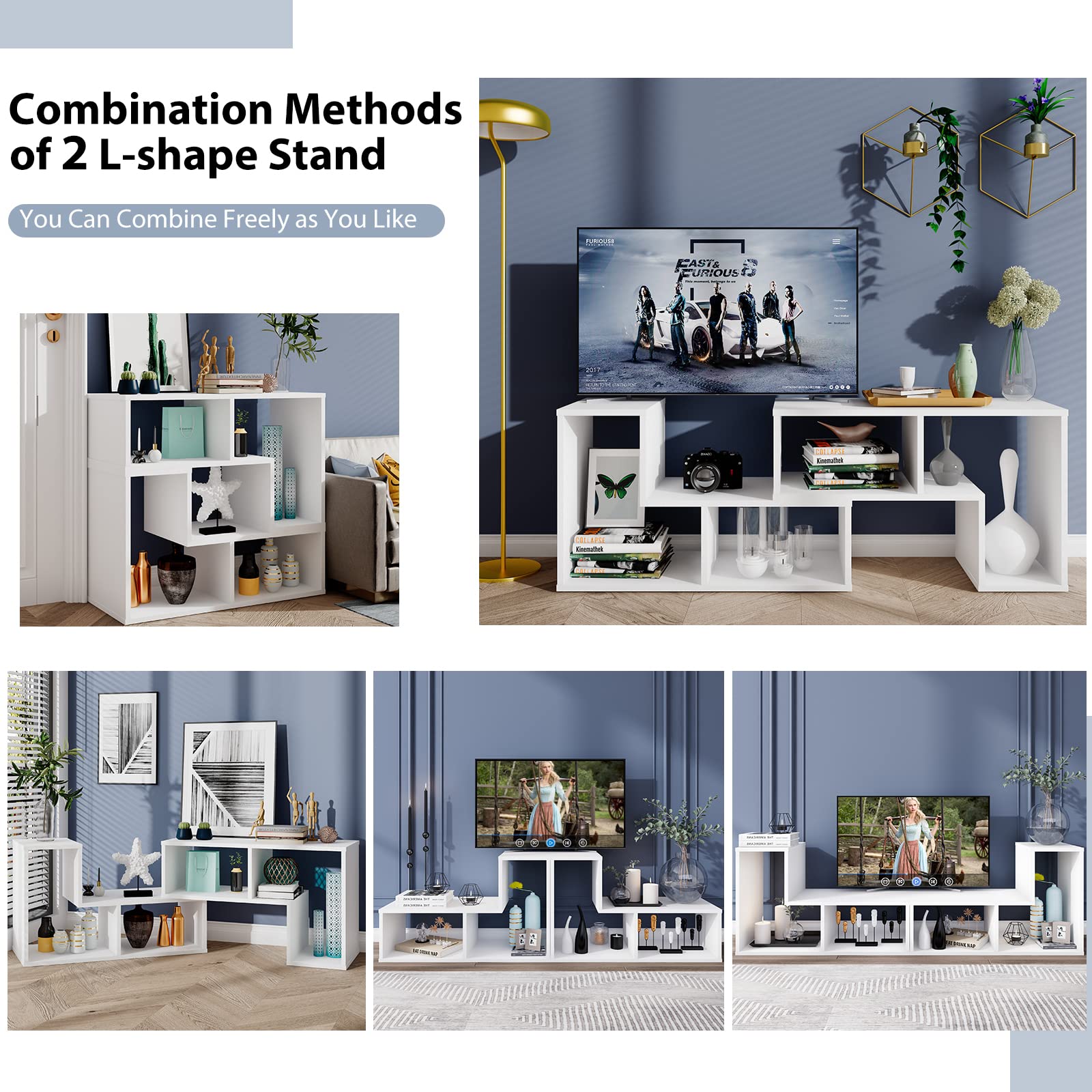 3-Piece Console TV Stand for 50-65 Inch TV