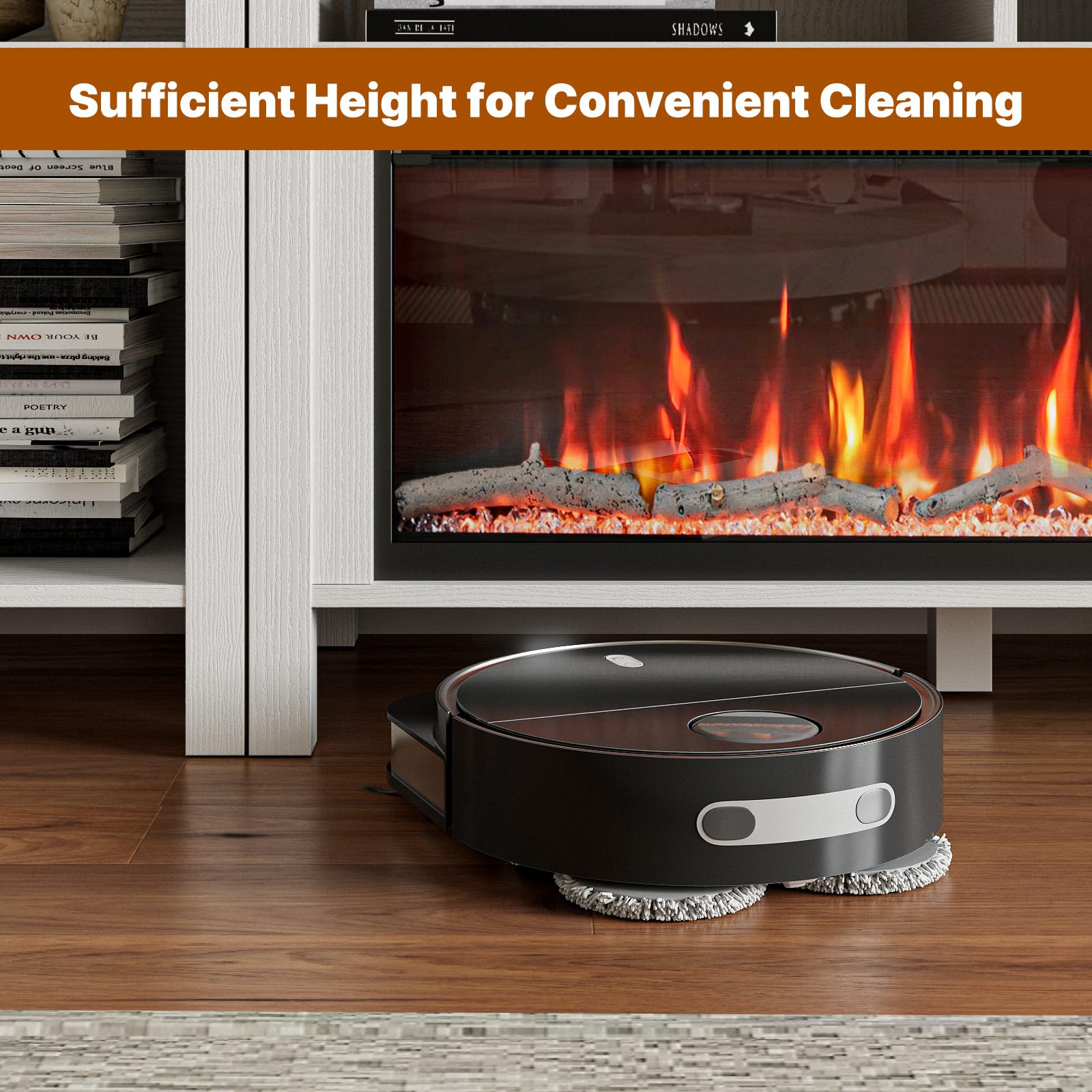 98 Inch Fireplace TV Stand with Electric Fireplace and Storage