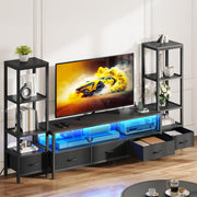 Modern TV Stand with LED Lighting and Storage