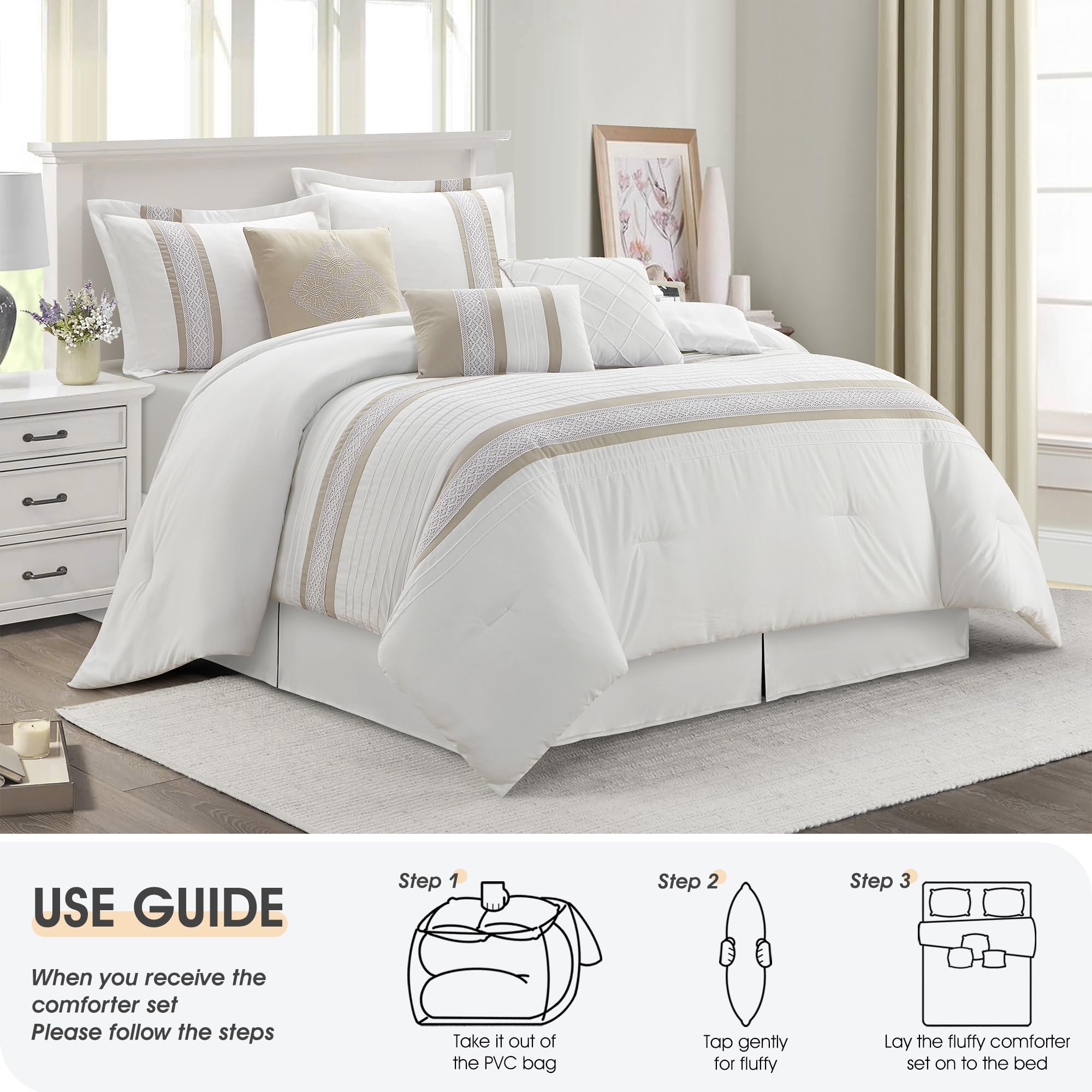 7 Piece Boho Comforter Set King Size