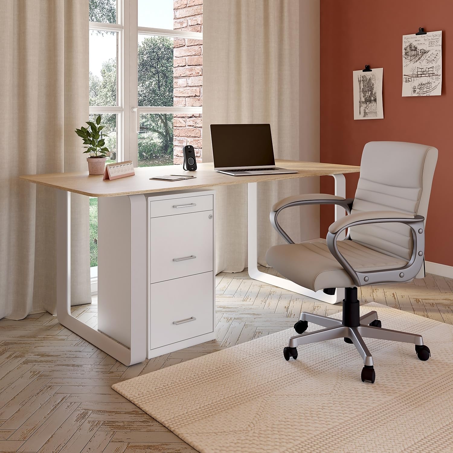 3-Drawer Vertical File Cabinet with Lock