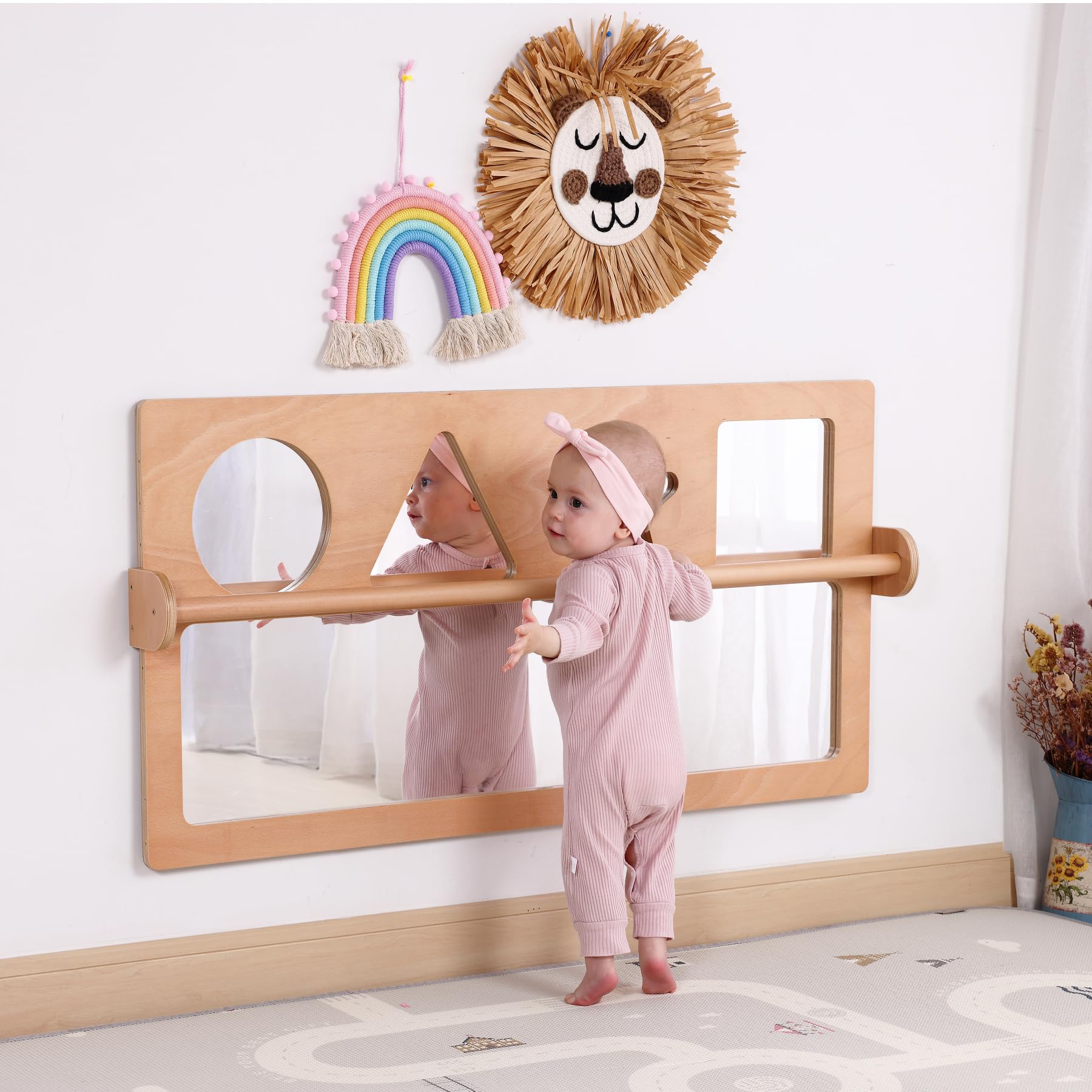 Montessori Mirror with Pull-Up Bar