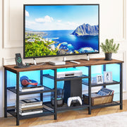 TV Stand with Charging Station and LED Lights