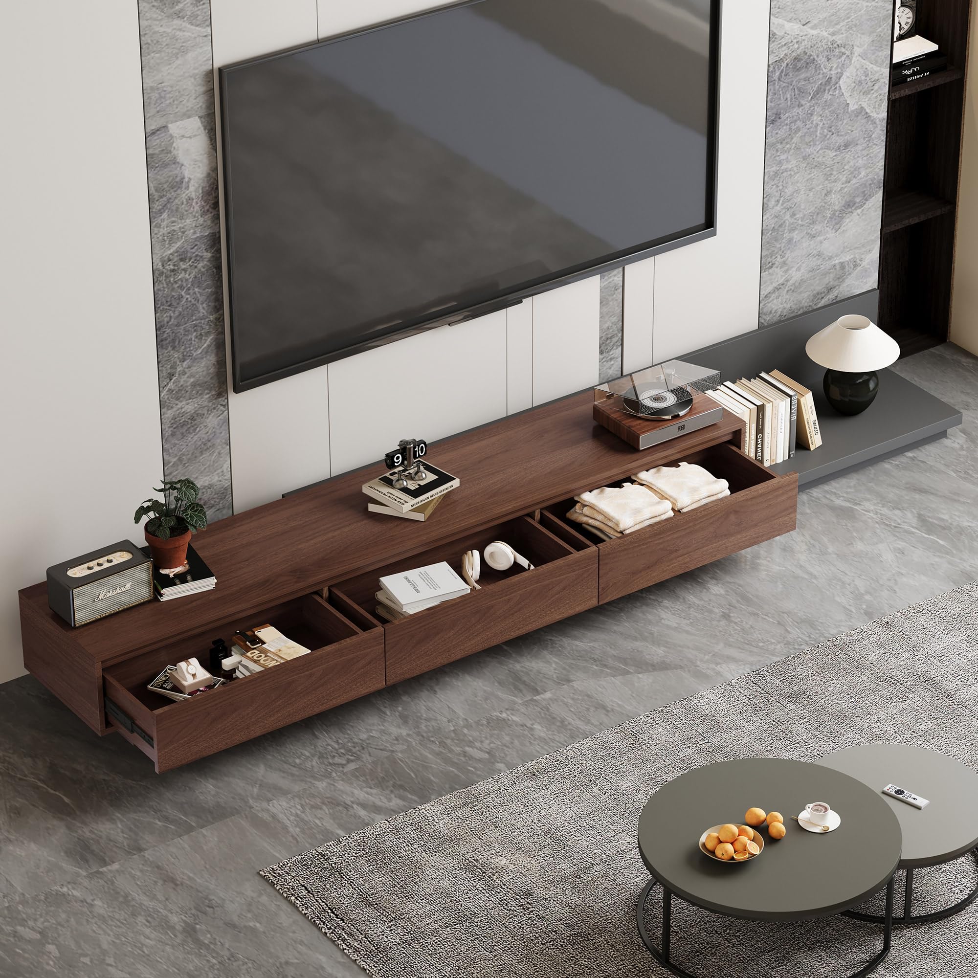 Mid-Century Modern Extendable TV Stand with Storage