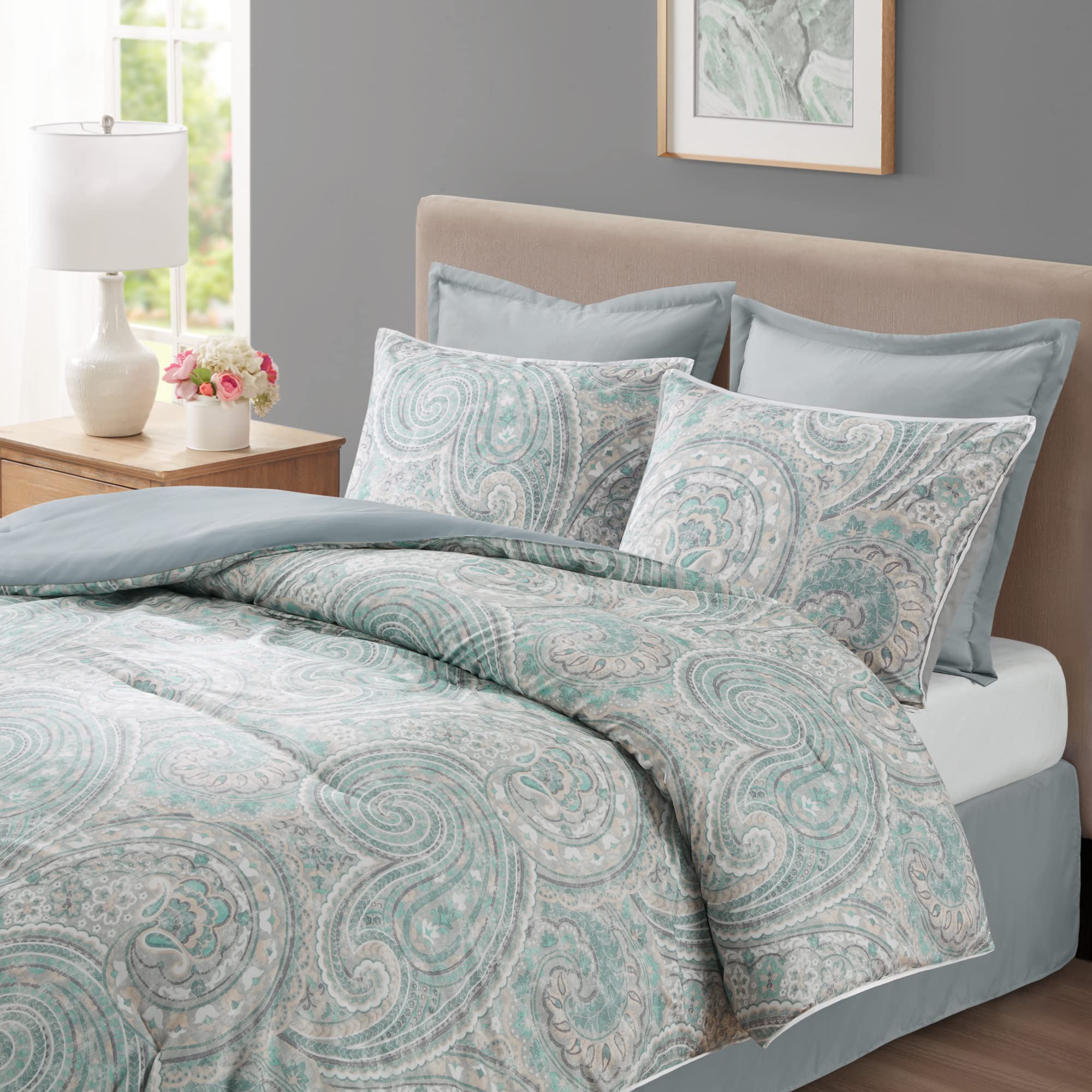 Kashmir Paisley Comforter Set King 8 Piece