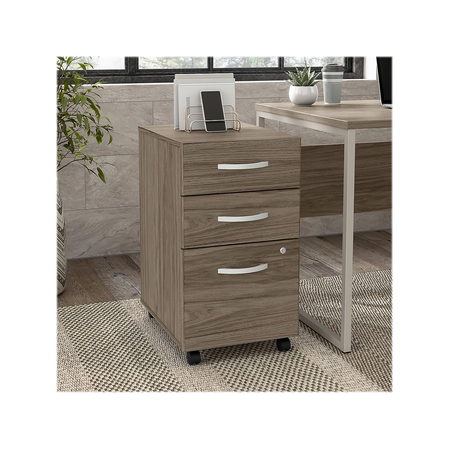 3 Drawer Mobile File Cabinet with Lock