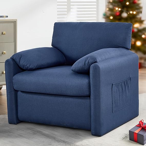 Oversized Accent Chair with USB Ports and Side Pockets