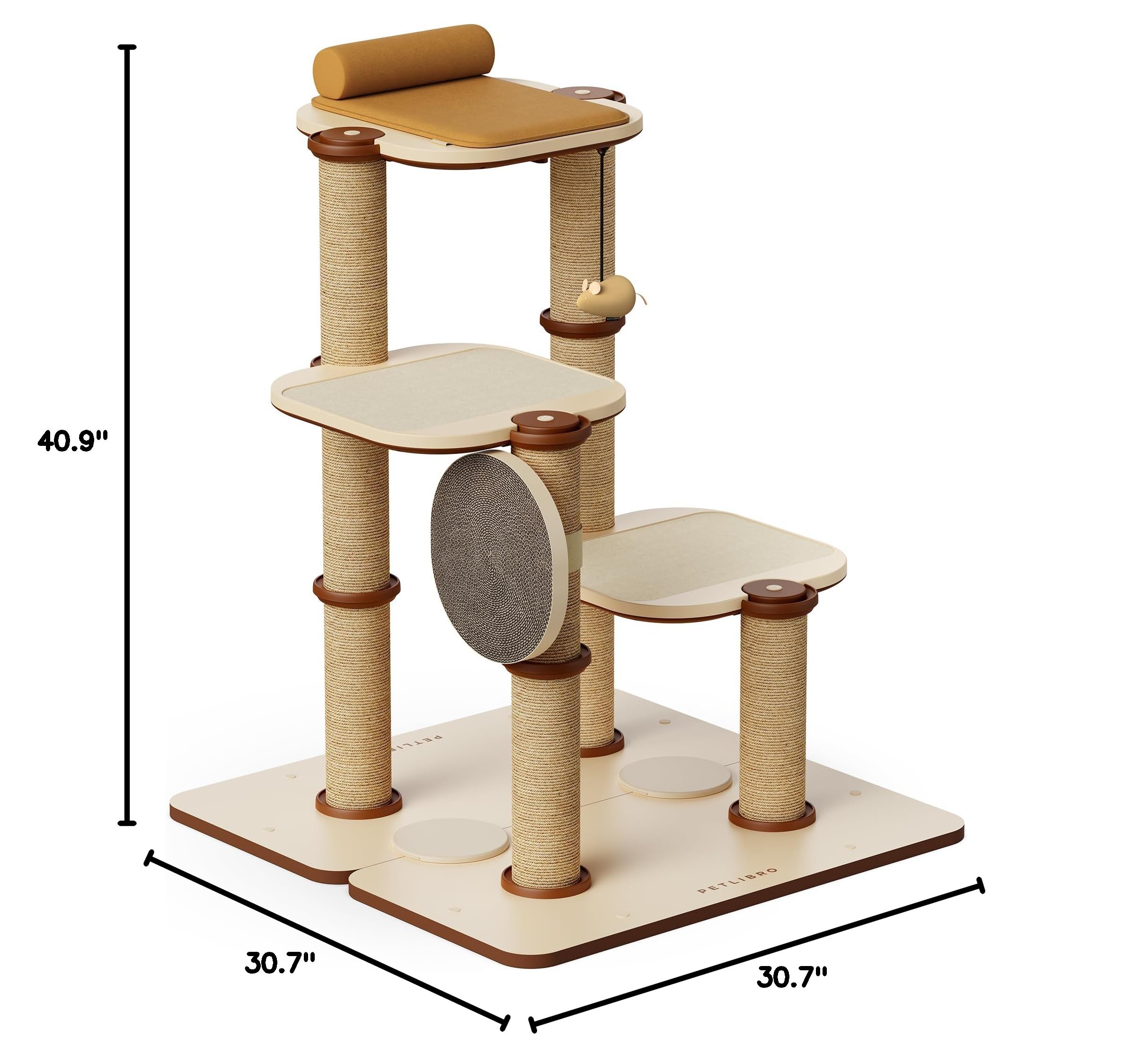 Modular Cat Tree Tower with Scratching Posts