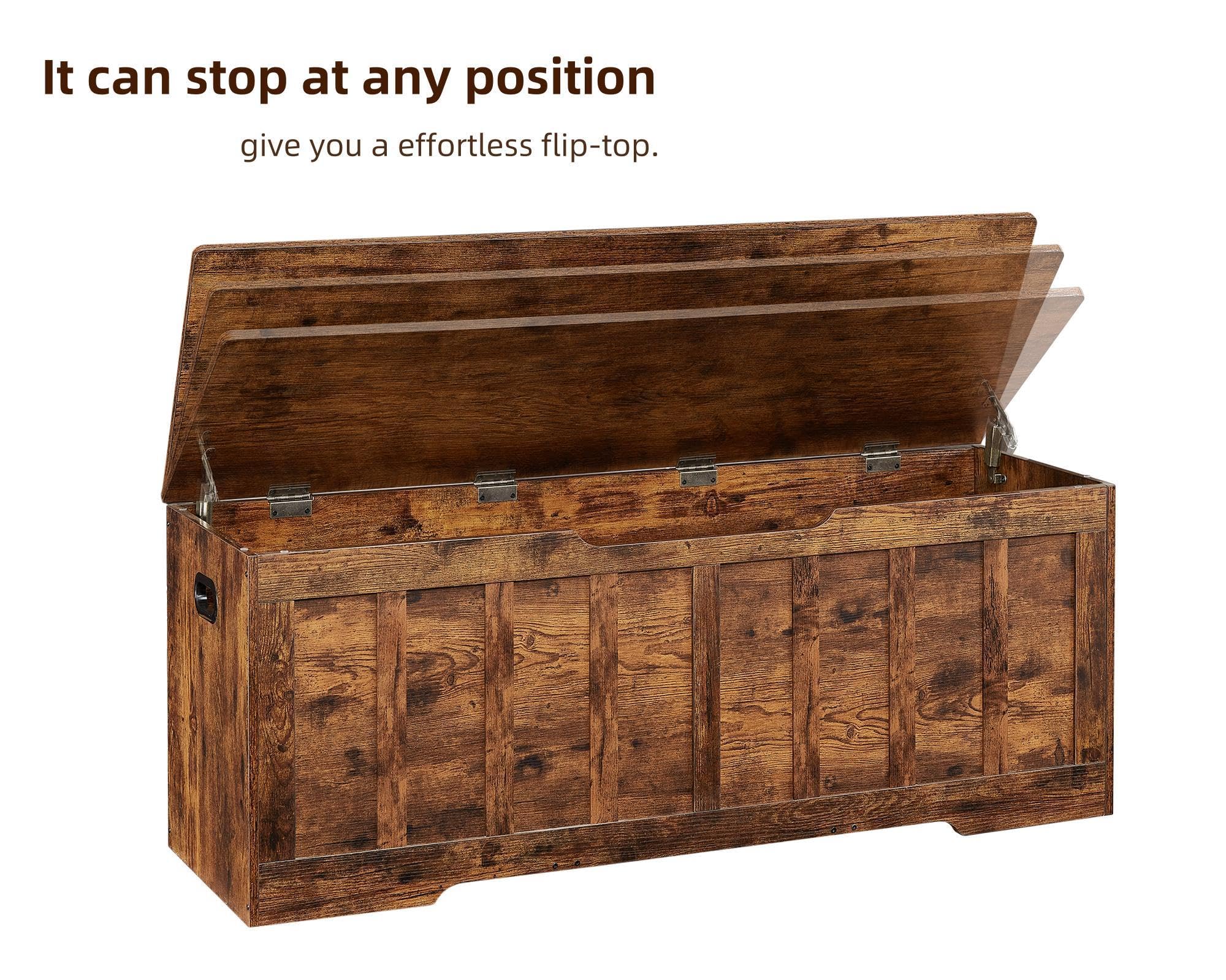 Storage Bench with Safety Hinges
