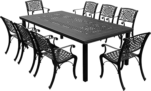 Modern Outdoor Mesh Lattice Aluminum Patio Dining Set