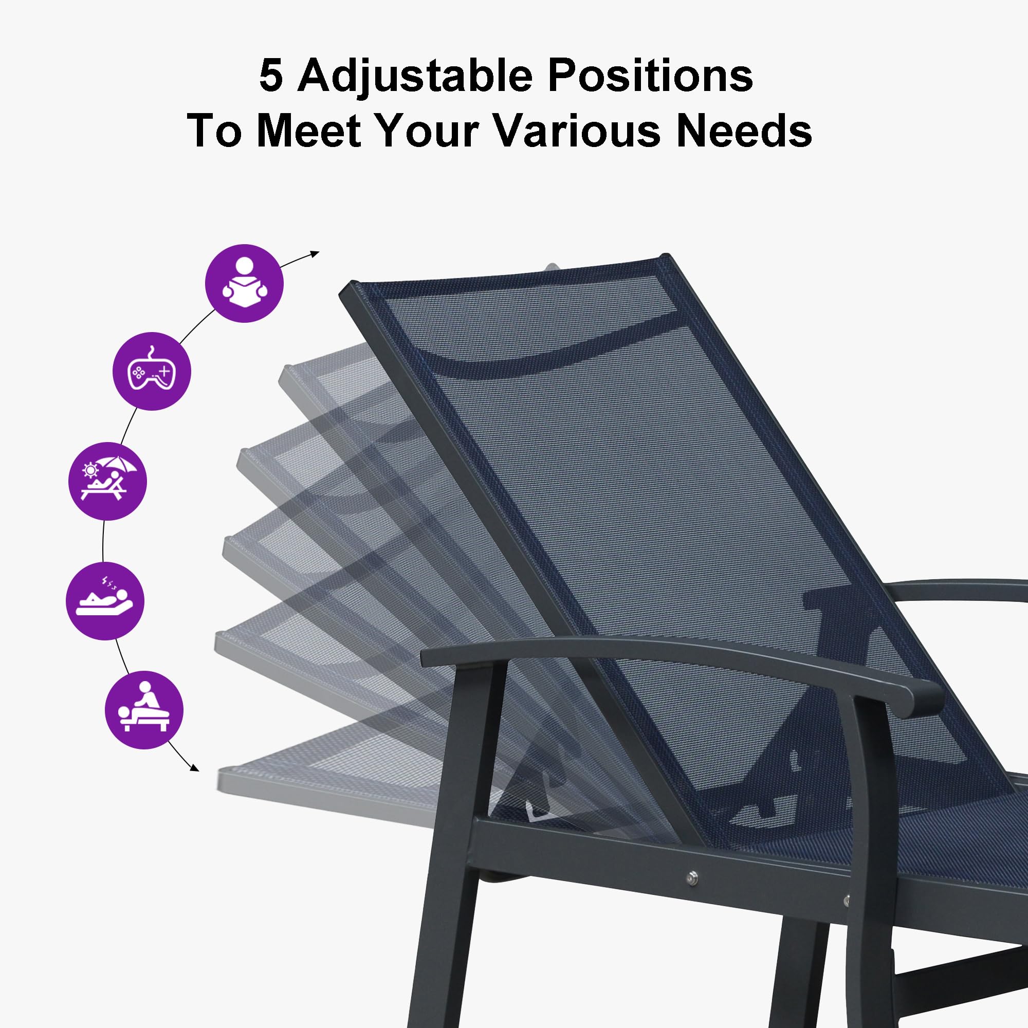 Outdoor Chaise Lounge Set with Side Table