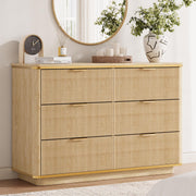 47" Fluted Dresser with 6 Drawers