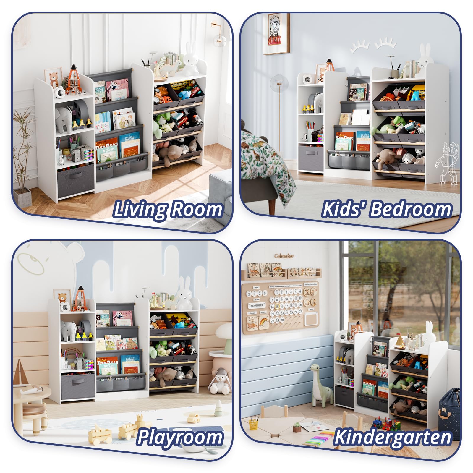 Kids Toy Book Storage Organizer with 7 Bins