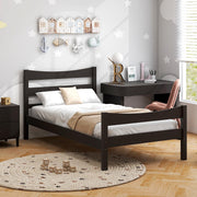 Wood Twin Bed Frame with Headboard