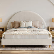 Boucle Cloud Bed Frame with Arch Headboard - Queen Size