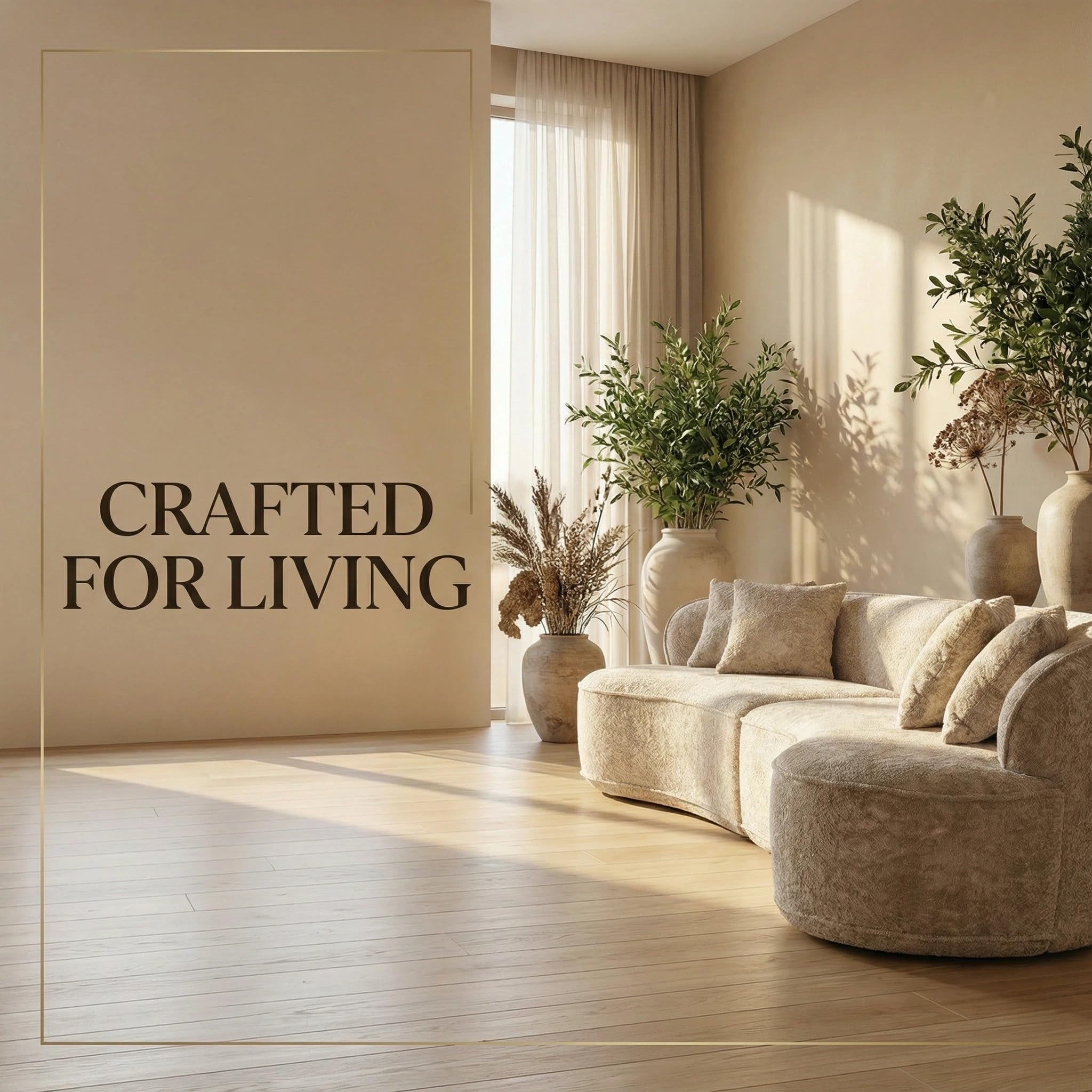 114" Curved Sectional Sofa Boucle Upholstery