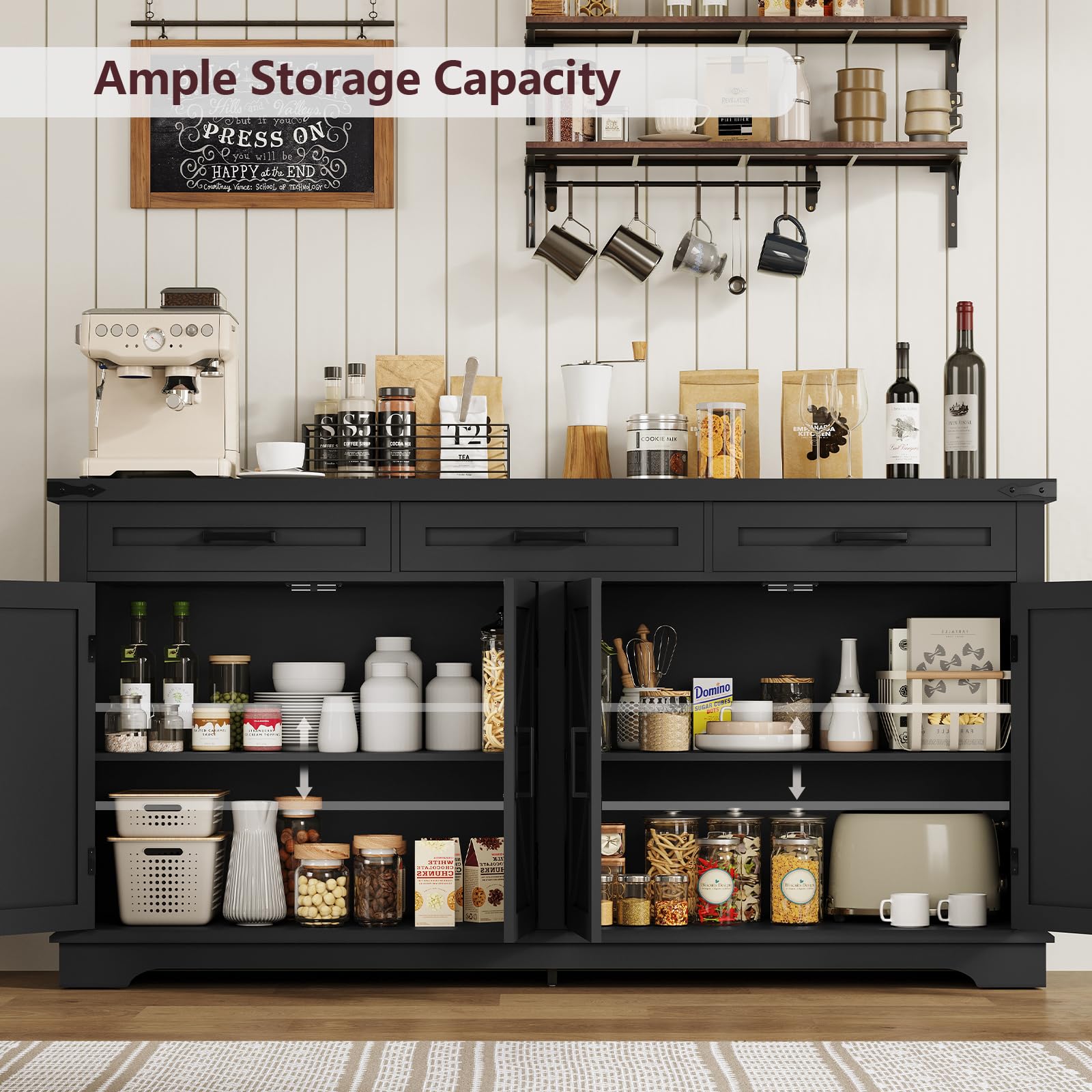 61" Buffet Cabinet with Drawers