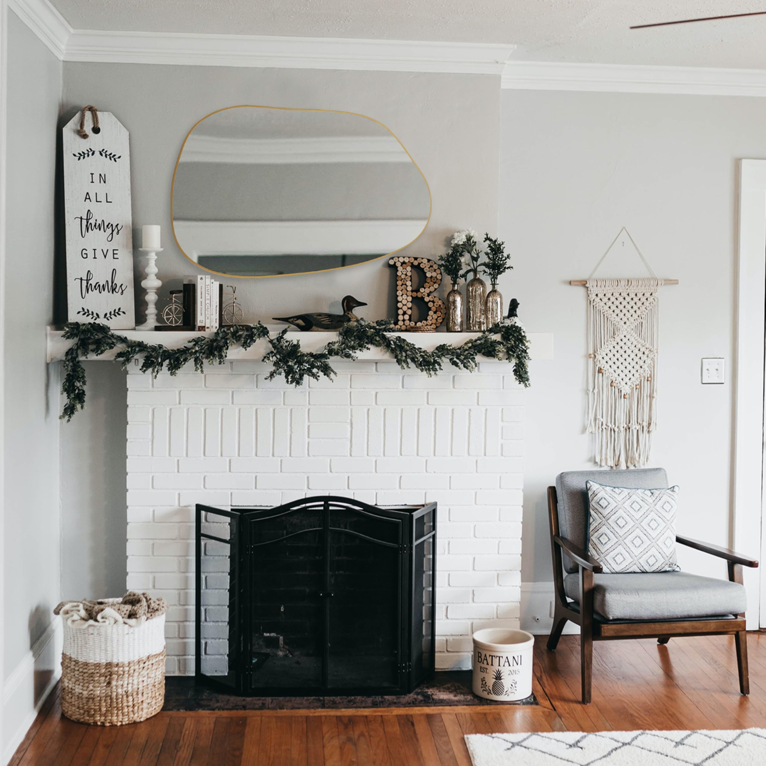 Irregular Asymmetrical Wall Mirror 40x26 Gold