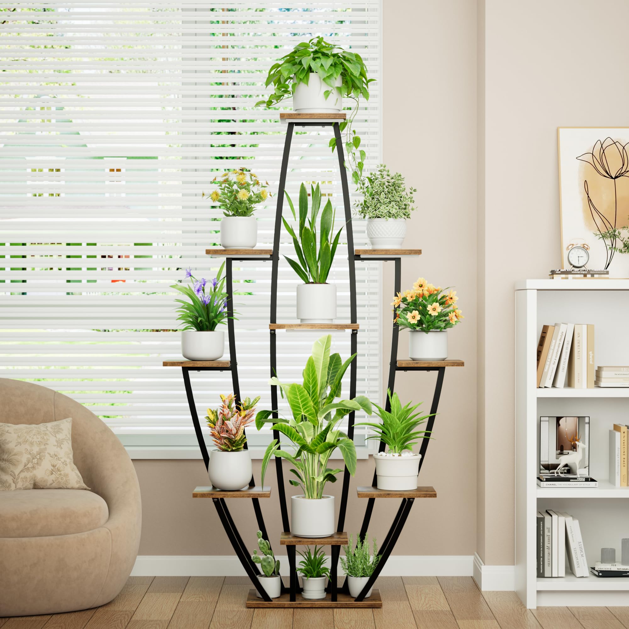 10-Tier Indoor Plant Stand with Grow Lights