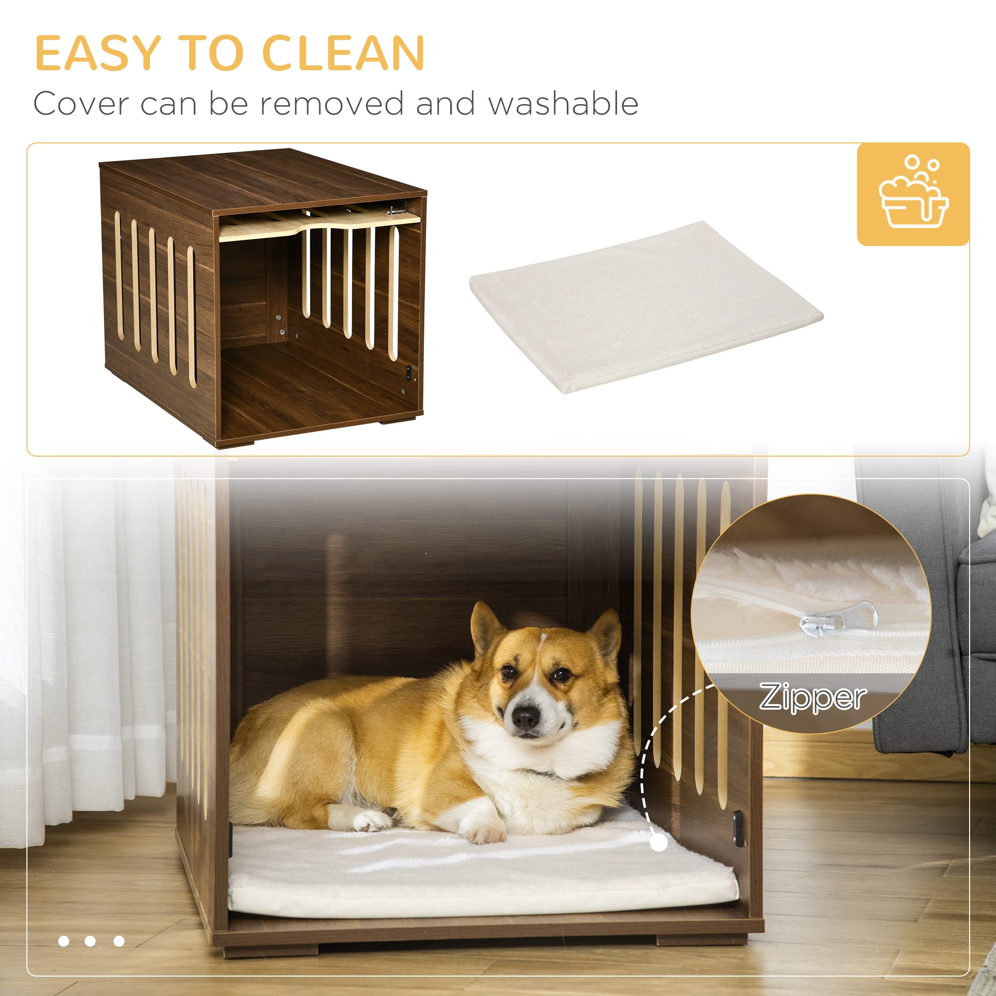 Furniture Style Dog Crate End Table with Cushion