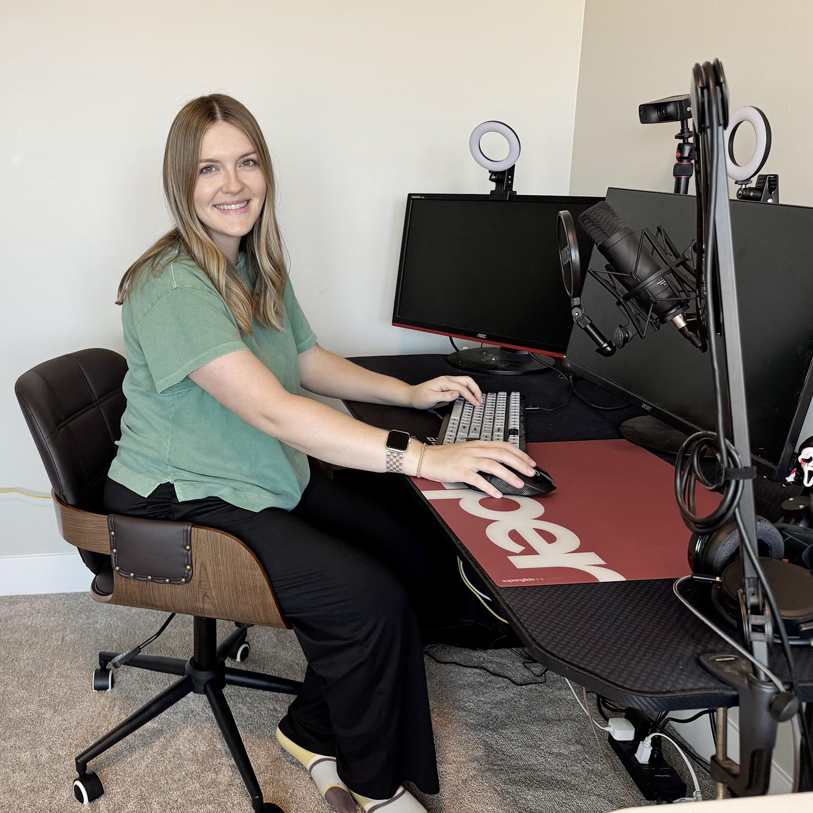 Ergonomic Office Chair with Caster Wheels