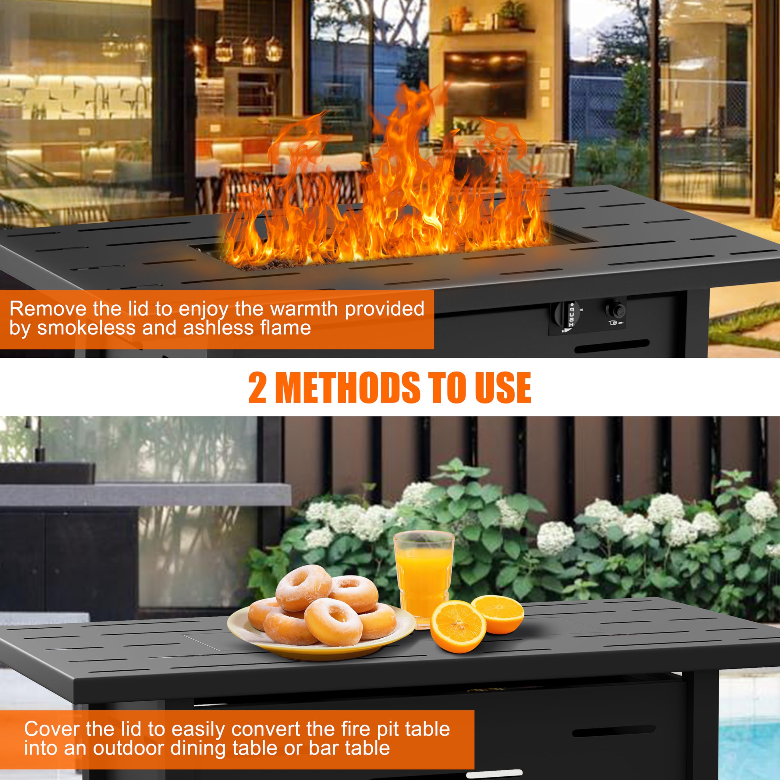 43 Inch Outdoor Propane Fire Pit Table