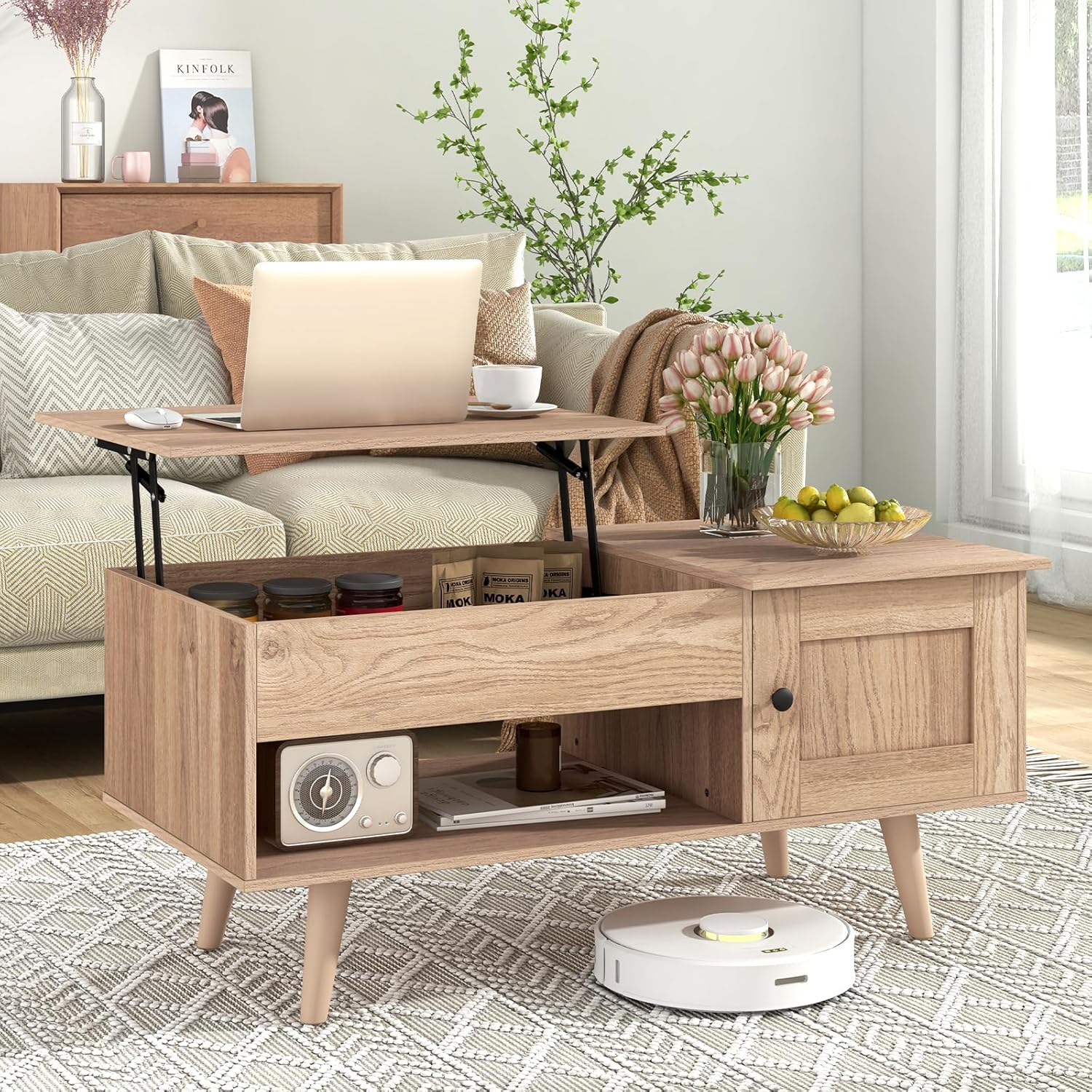 Lift Top Coffee Table with Hidden Storage