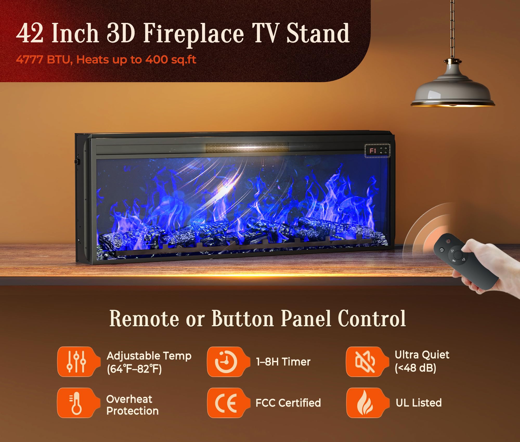 70" Electric Fireplace TV Stand with Storage Drawers
