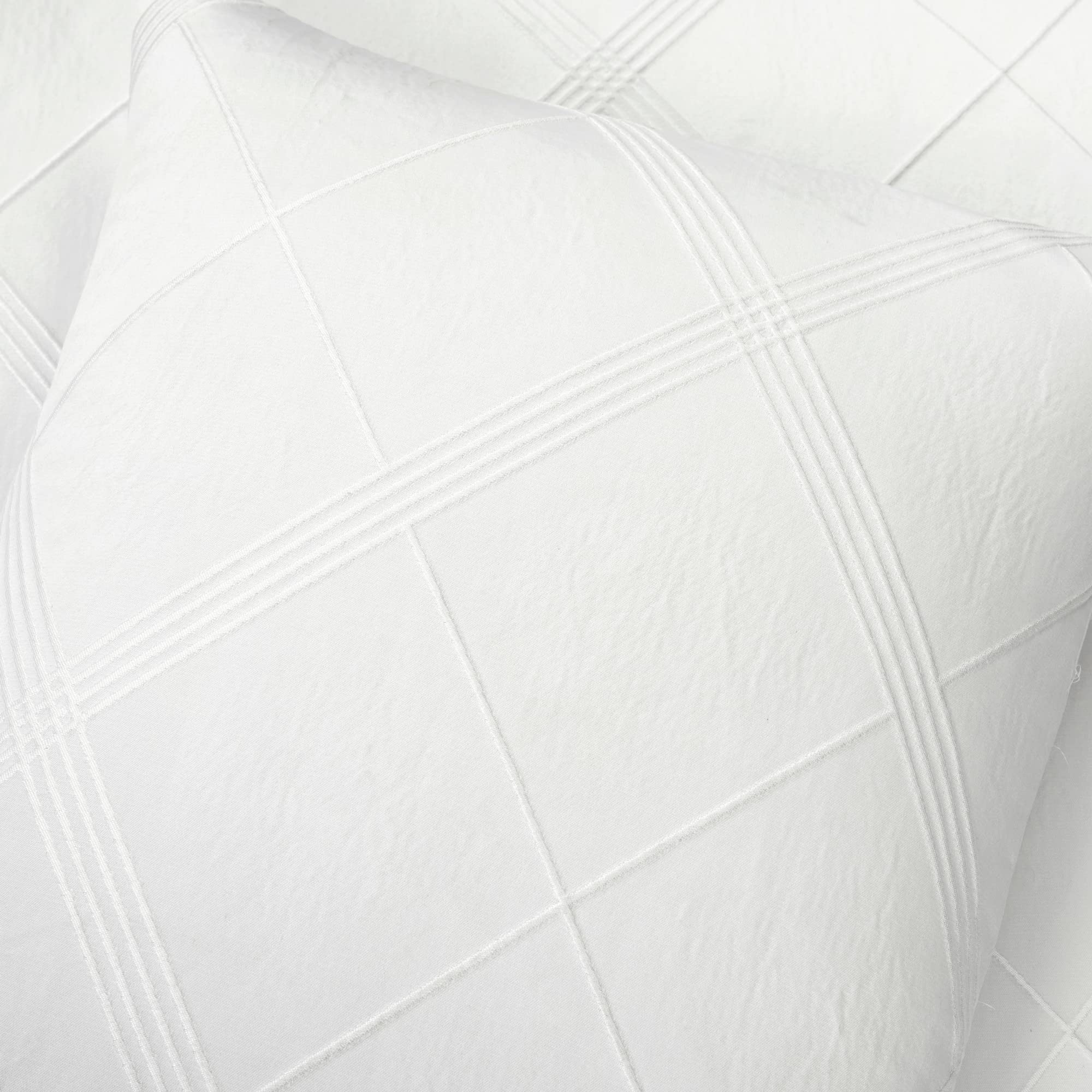 Diamond Geo Jacquard Comforter Set King 3 Piece Pure White