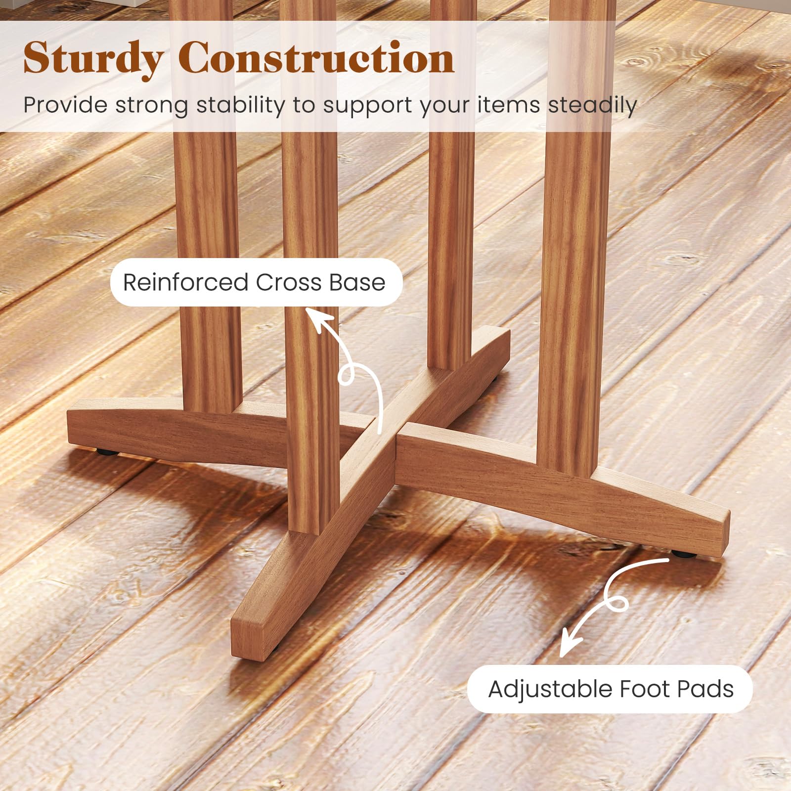 Outdoor Acacia Wood Bar Table 39" Round