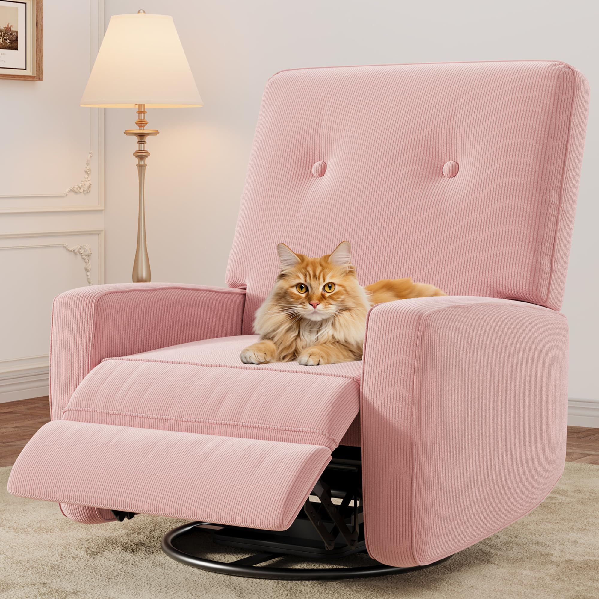 Swivel Recliner Chair with Adjustable Backrest