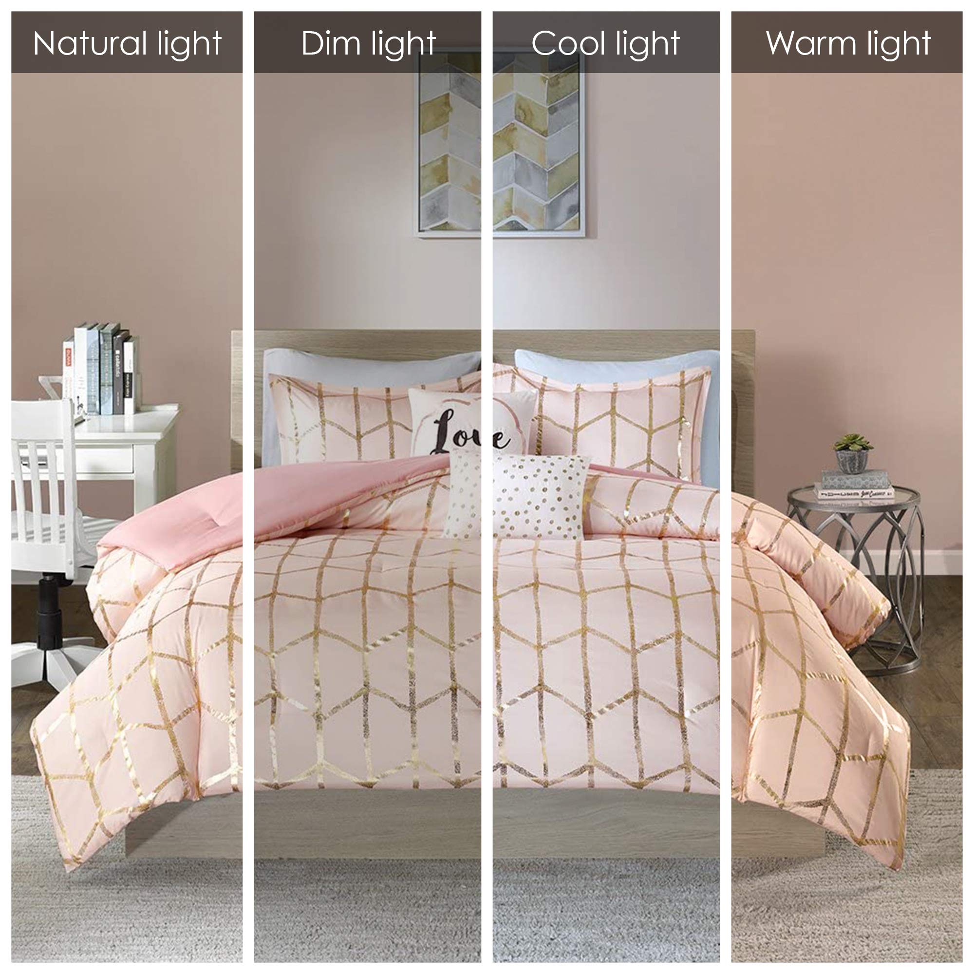 Geometric Metallic Comforter Set Full/Queen