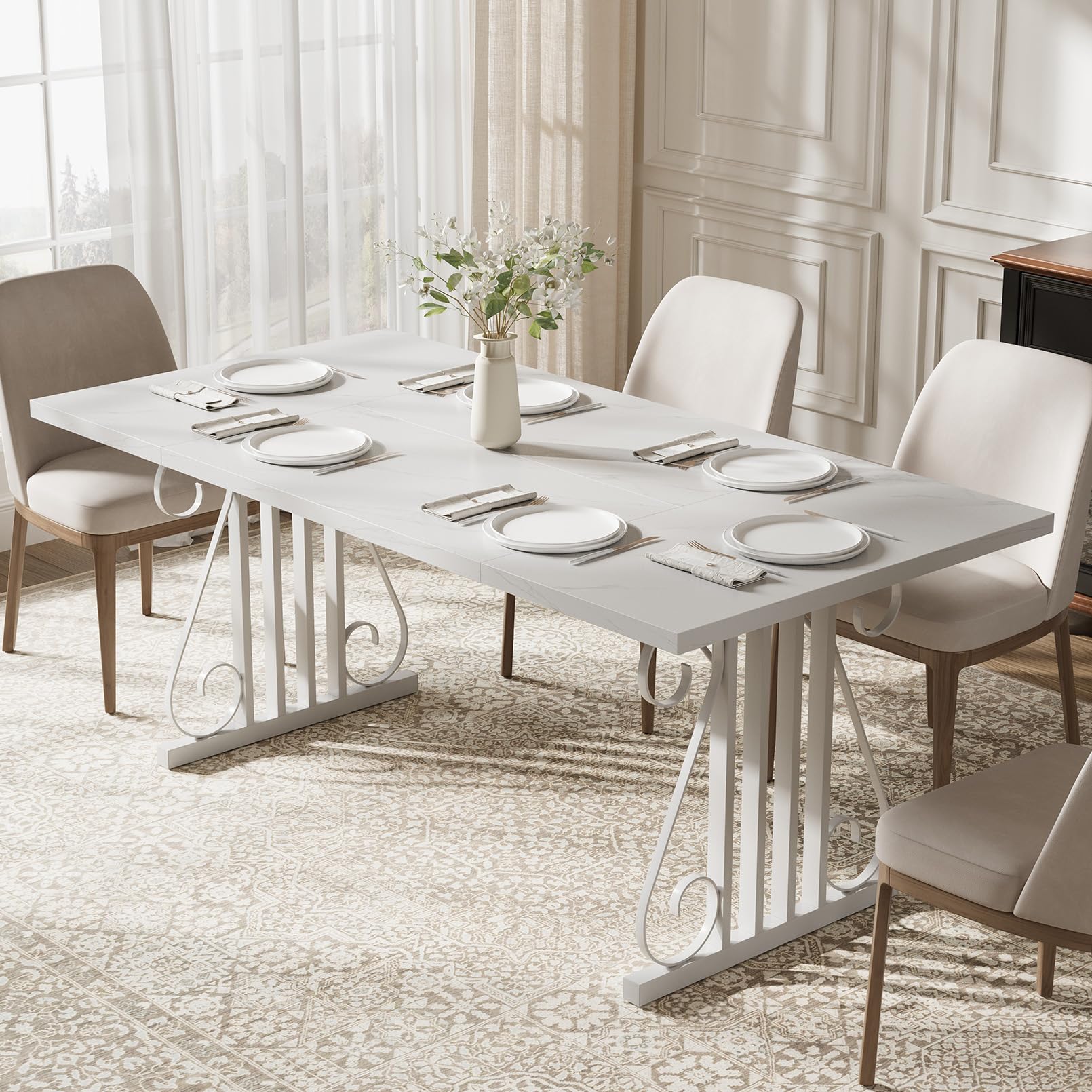 70.87" Rectangular Dining Table for 4-6 People