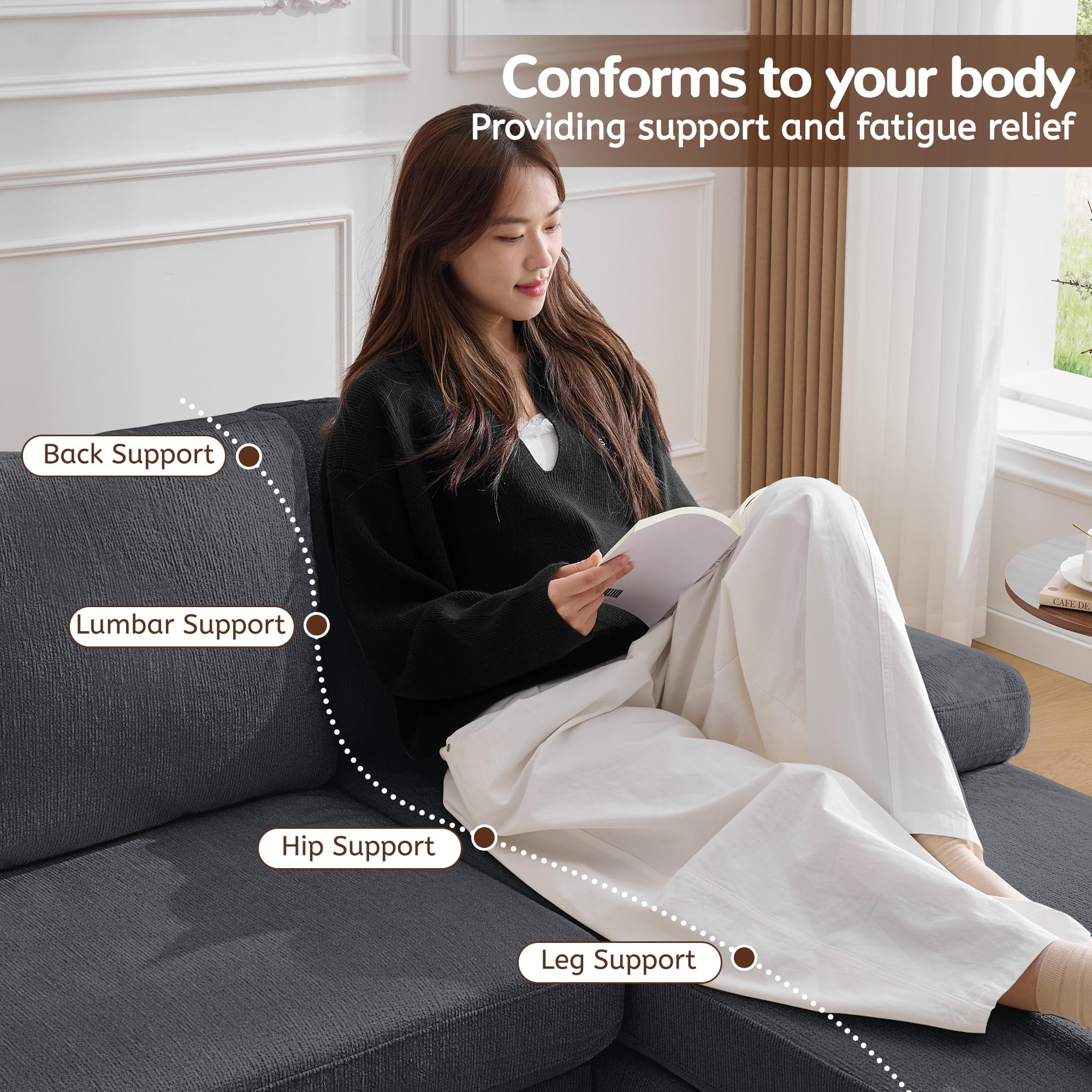 101" U-Shaped Sectional Sofa with Double Chaise