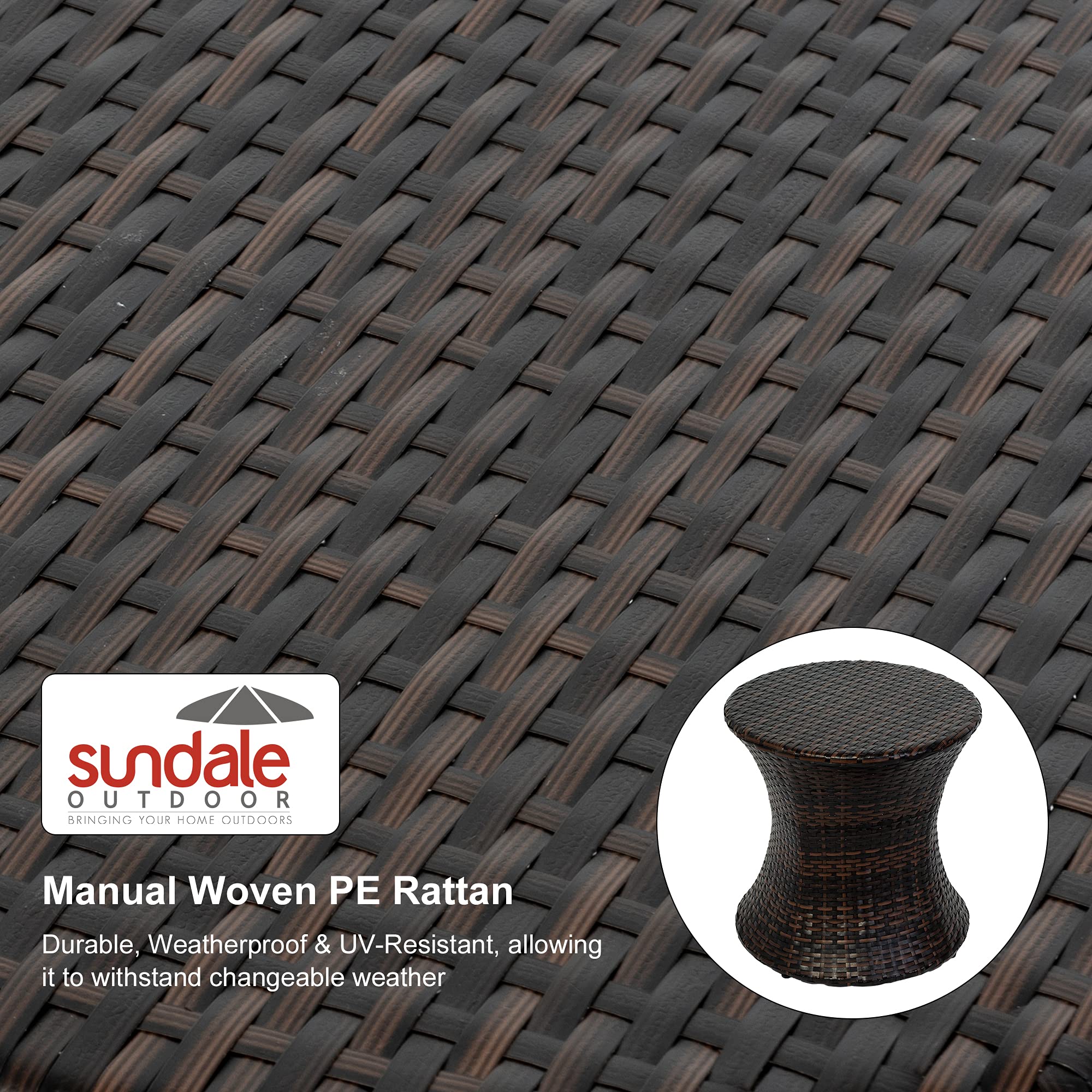 Hourglass Wicker Side Table 20 Inch