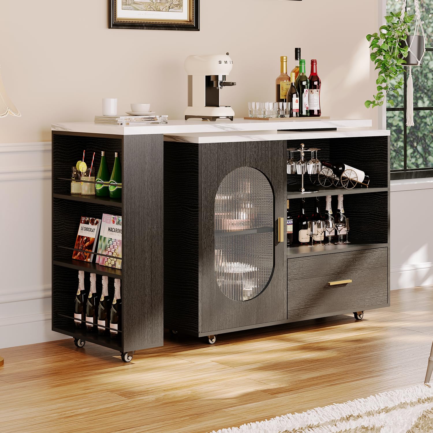 Mobile Kitchen Island Cart with Storage