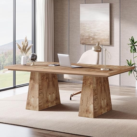 63 Inch Executive Desk Double Pedestal Black