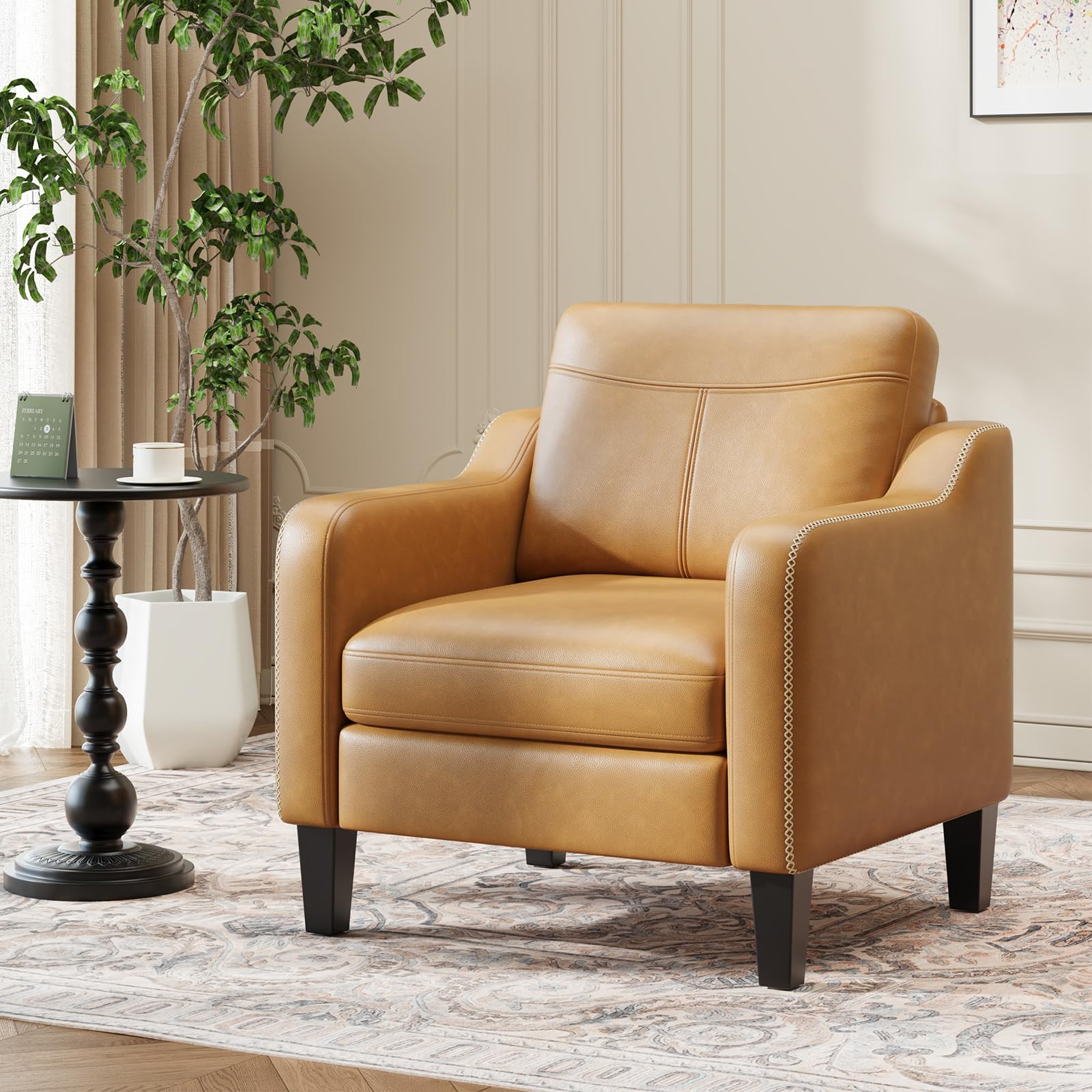 PU Leather Accent Chair Set of 2