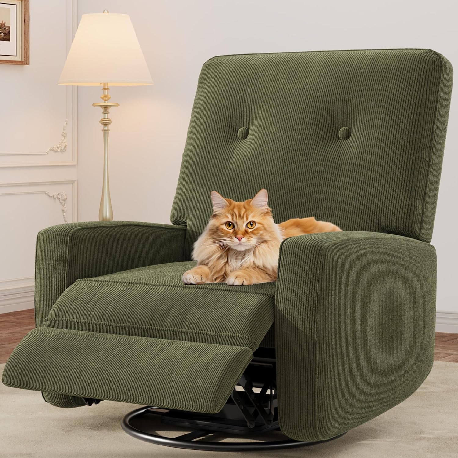 Swivel Recliner Chair with Adjustable Backrest