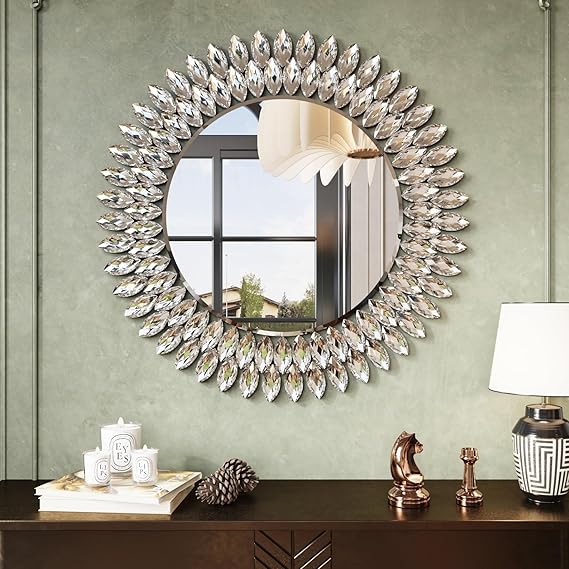Round Diamond Wall Mirror 26 Inch